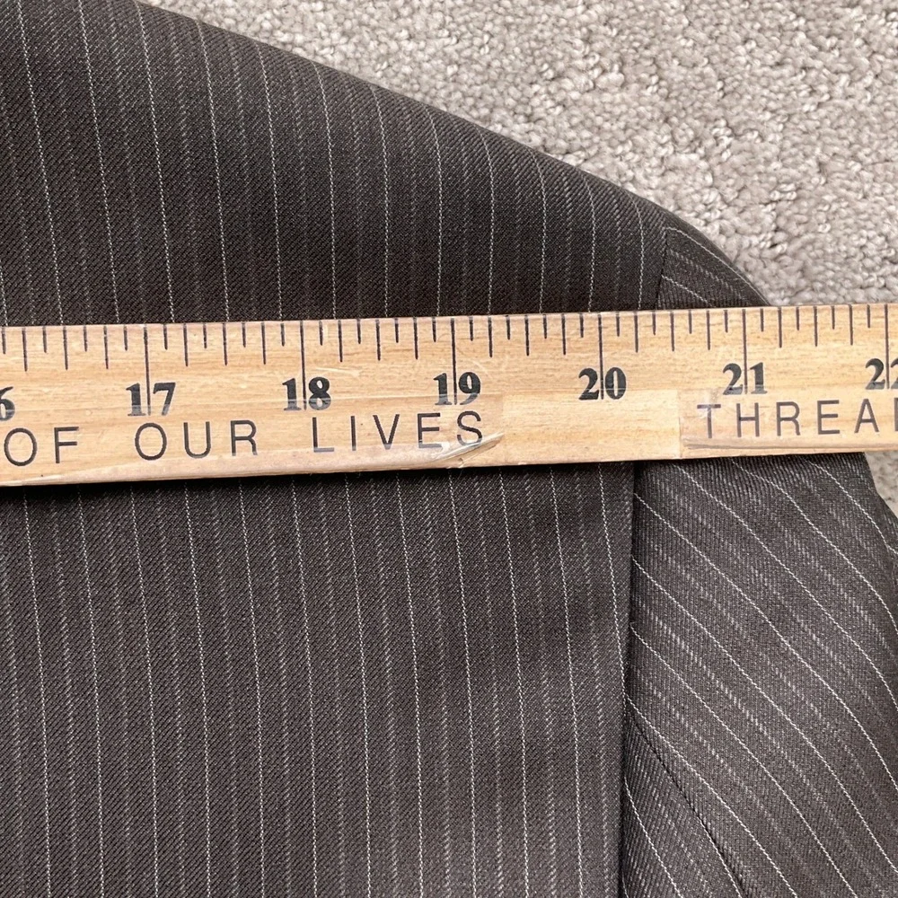 Bachrach Suit Men‎ 46R 38W26L Brown Pinstripe Italy